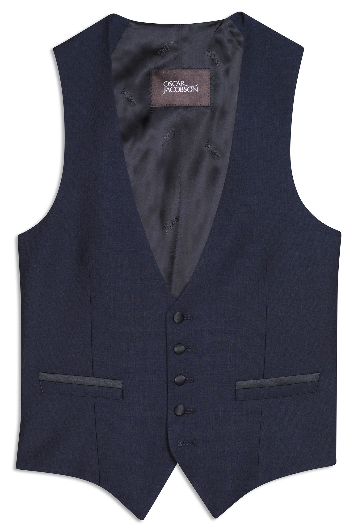 Oscar Jacobson Regular Fit Microstructure Smokingvest - str. 150 - Menn