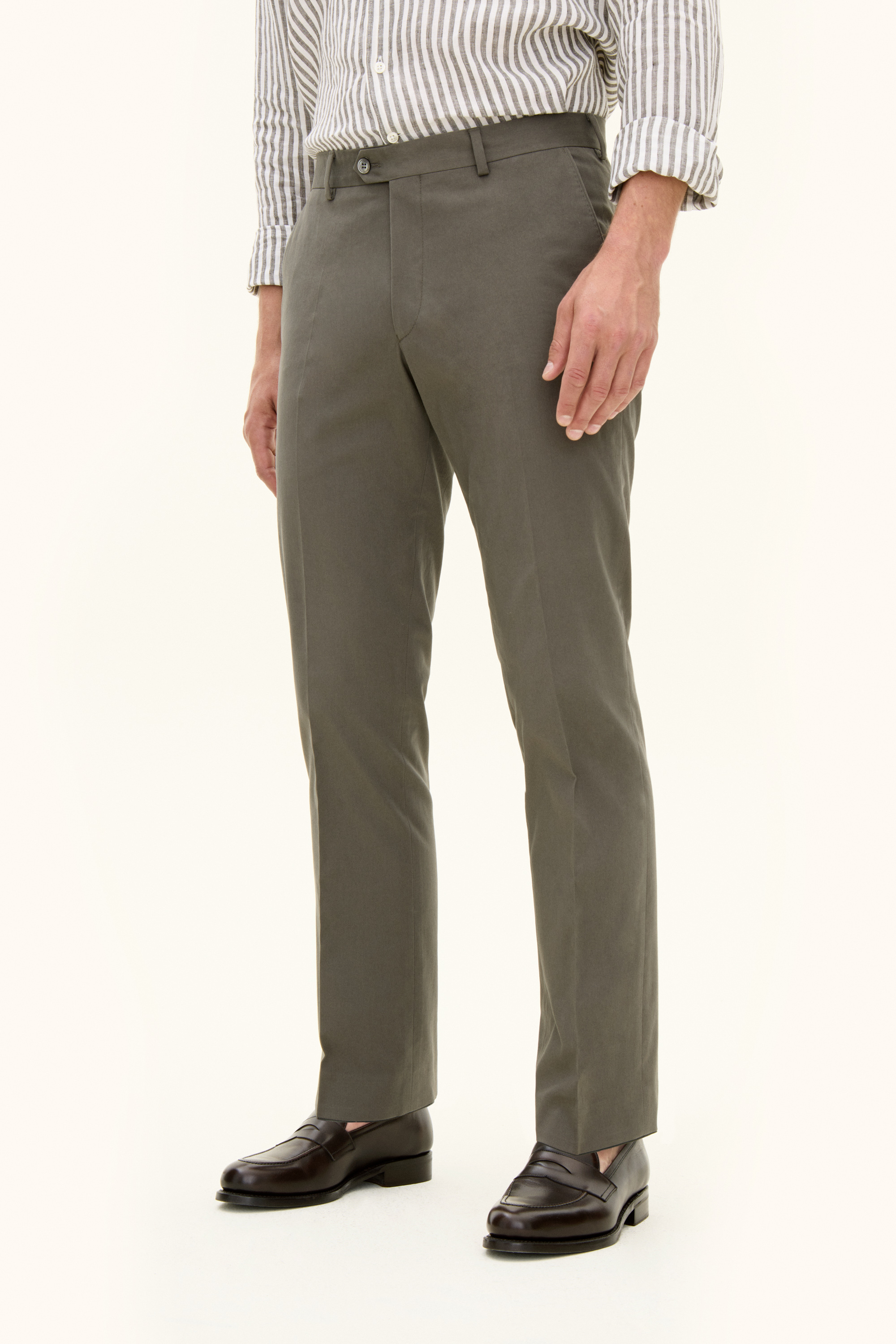 Oscar Jacobson Regular Fit Bomullsbyxor - stl. 54 - Grön - Herr