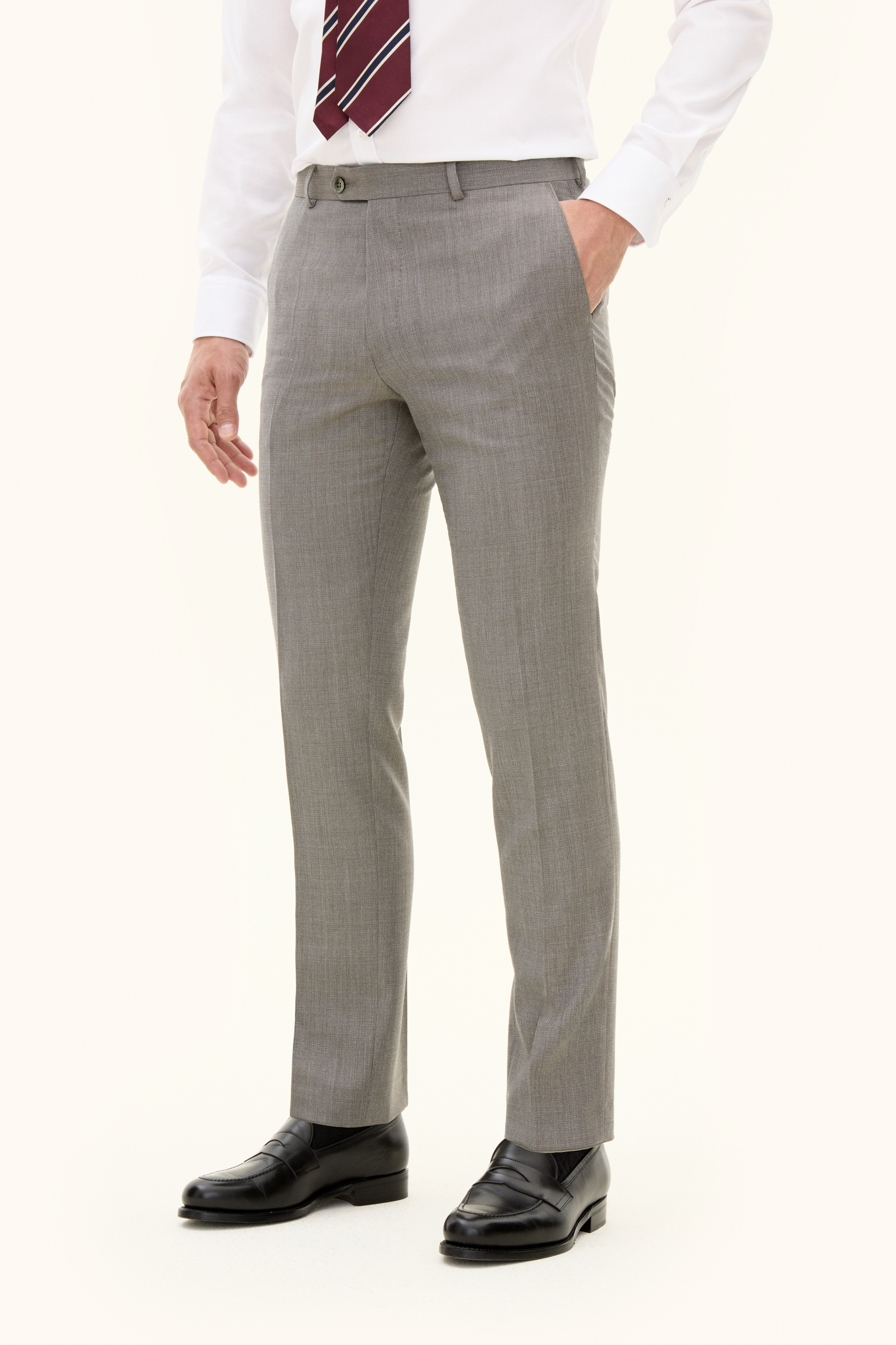 Oscar Jacobson Regular Fit Structured Wool Trousers - size 58 - Men