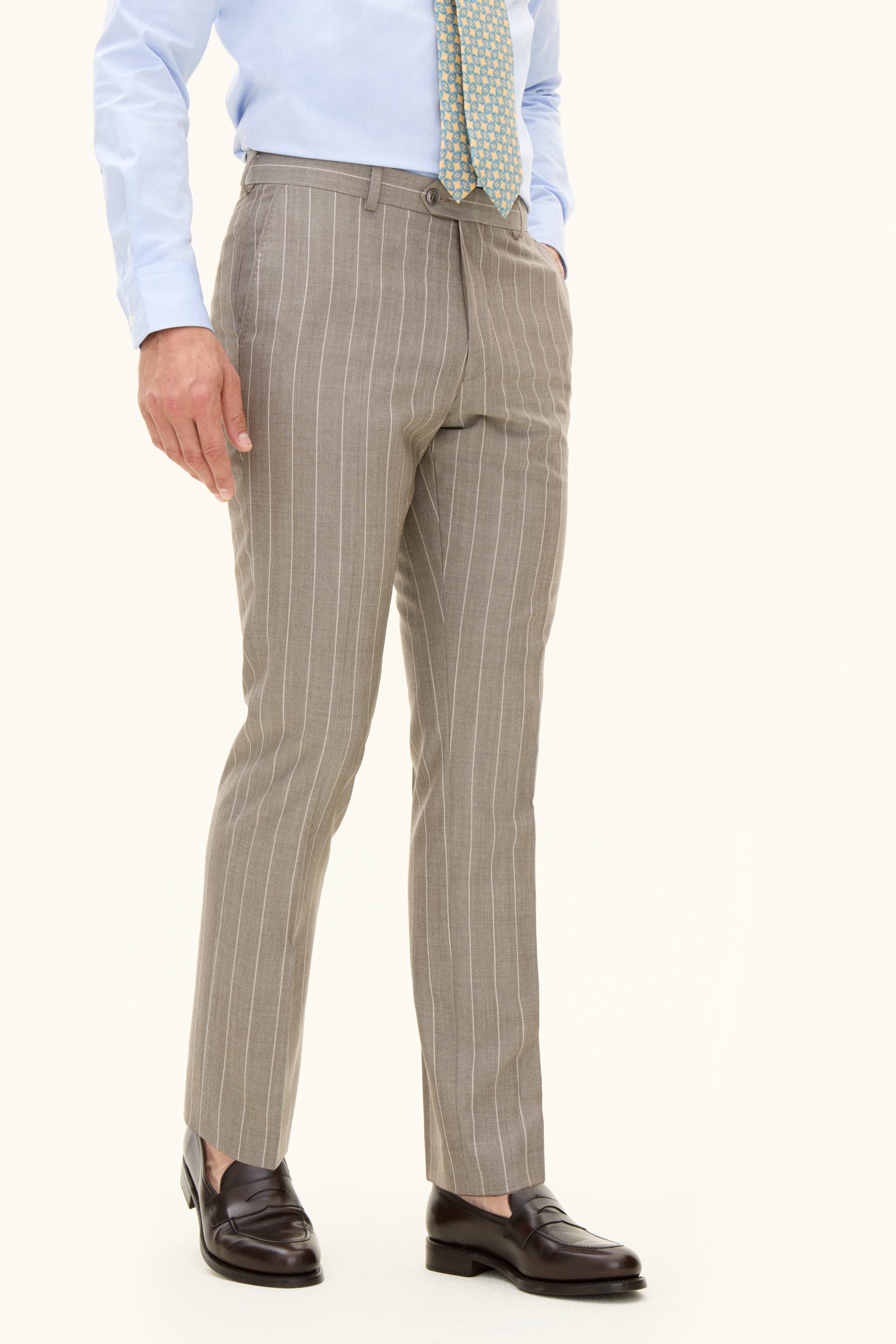 Oscar Jacobson Regular Fit Stripete Bukser - str. 46 - Menn