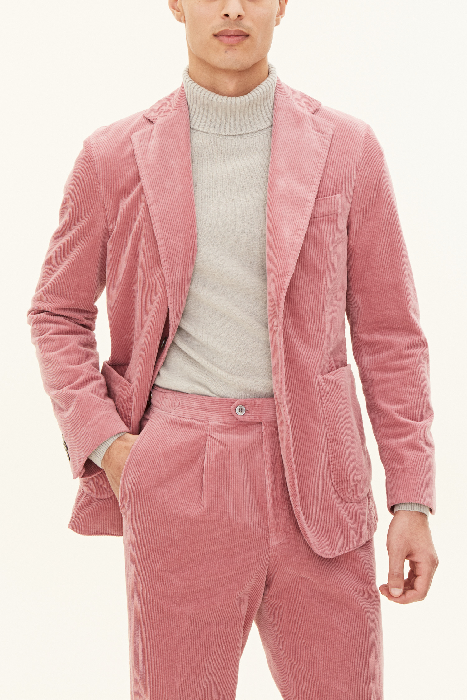 Oscar Jacobson Regular Fit Manchesterkavaj - stl. 50 - Rosa - Herr