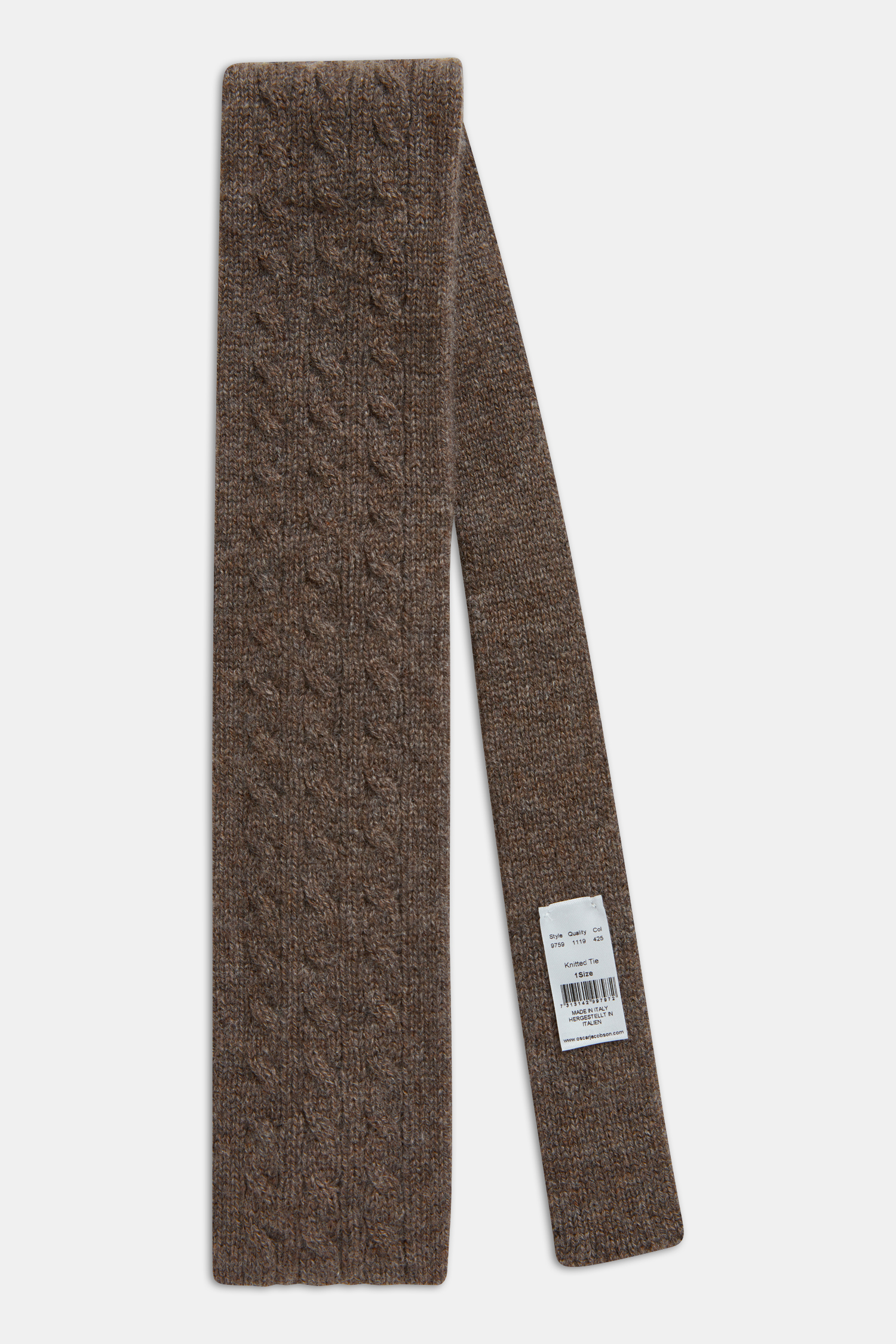 Oscar Jacobson - Kabelstickad Slips Kashmir - stl. 1Size - Beige - Herr