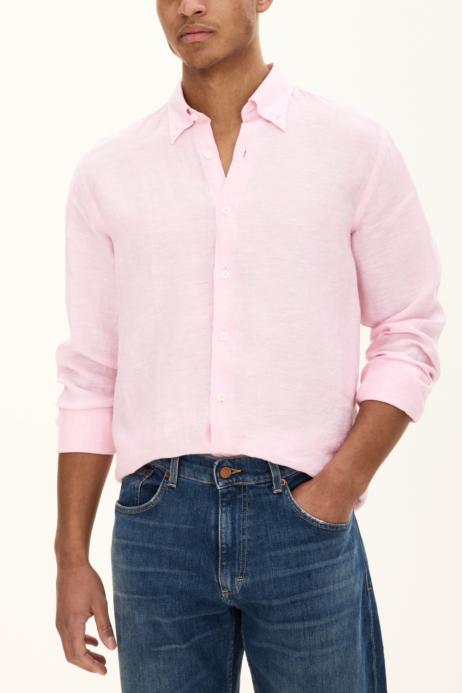 Oscar Jacobson Regular Fit Button Down Skjorta - stl. XL - Rosa - Herr